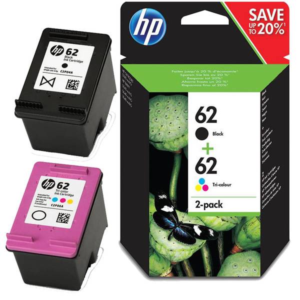 Blækpatroner HP 62 Sort+Color (2-pak) - A.R. Jørgensen Blækpatroner HP 62 Sort+Color (2-pak) - A.R. Jørgensen